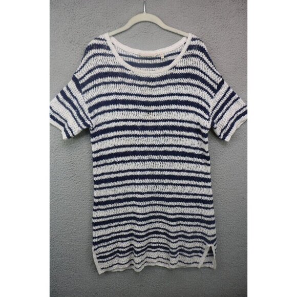 Soft Surroundings Short Sleeve Open Knit Tunic Top-Size Medium-Semi-Sheer - Picture 1 of 9